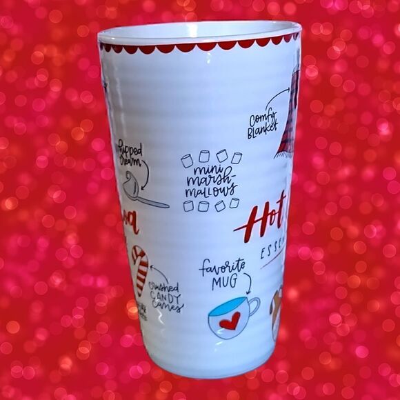 CHRISTMAS PIER 1 *HOT COCOA ESSENTIALS*  MUG Tall 16 OZ  SET OF 2 VINTAGE - Picture 9 of 11